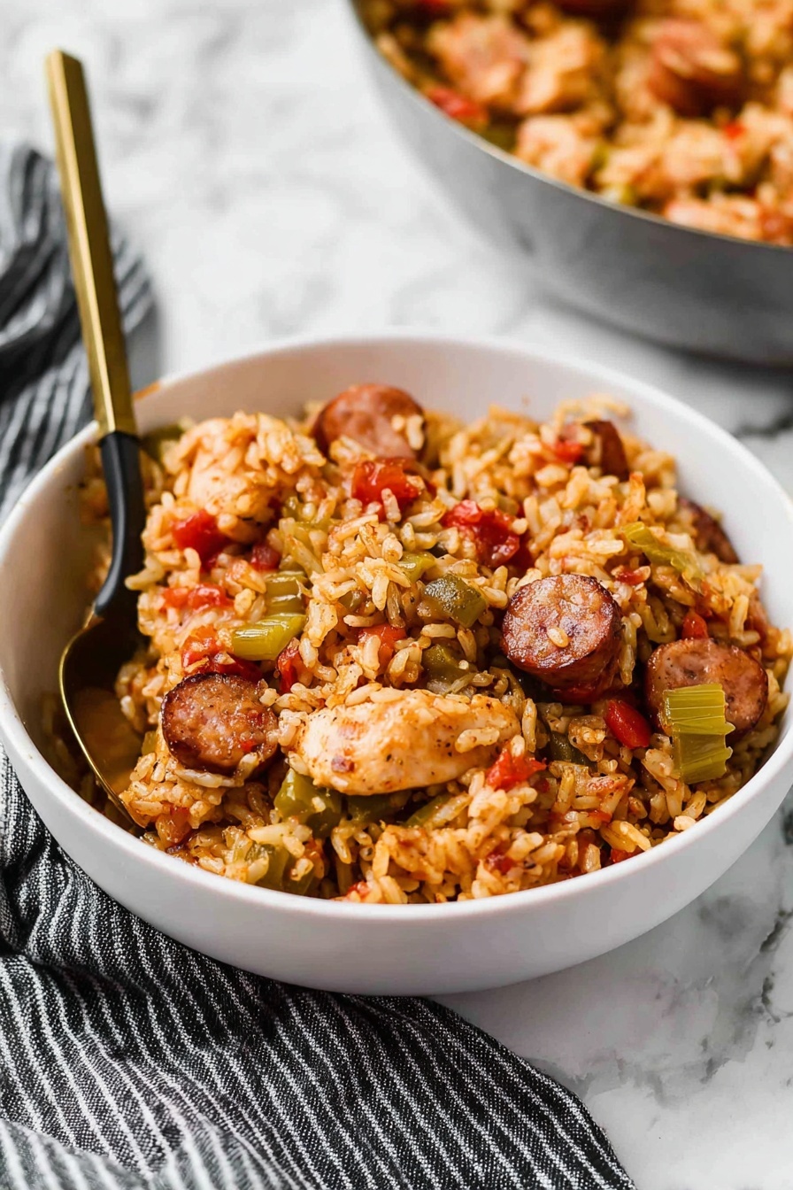 The image shows a white pan filled with two types of cooked meat pieces on top of a black electric stove with wooden surface under it. The first layer consists of small, light brown, cubed pieces of chicken evenly spread throughout the pan. The second layer has round slices of reddish-pink sausage that are thicker and scattered over and between the chicken chunks. The texture of the chicken pieces looks slightly browned and firm, while the sausage slices appear smooth with a slight shine. There is light steam rising above the pan, adding a fresh cooking feel. The background is a white marbled texture. Photo taken with an iphone --ar 2:3 --v 7